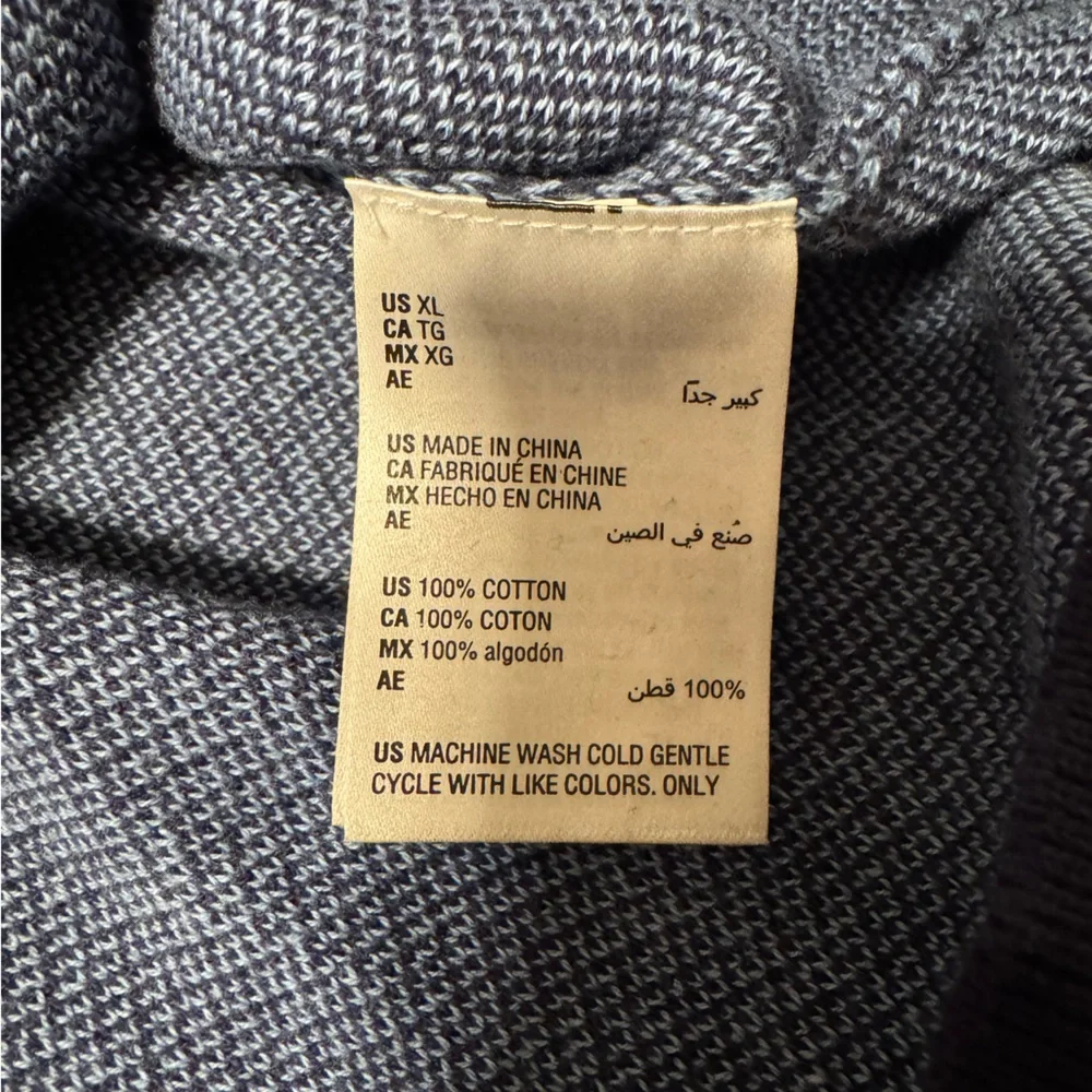 Club Room Men's Navy Herringbone Crewneck Sweater